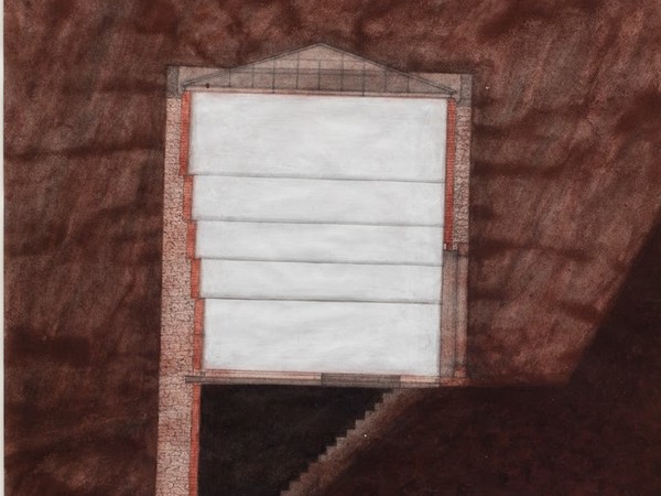 Walter Pichler, <em>Haus in einer Schlucht</em>, 1991. Schizzo ad acquerello e matita su carta. Collezione Fondazione MUSEION. Museo d’arte moderna e contemporanea Bolzano I Ph. Antonio Maniscalco