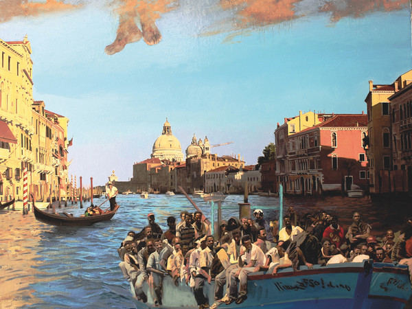 Giovanni Iudice, Nuvole a Venezia, 2012, olio su tela, 100x120 cm.