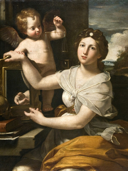 Michele Desubleo, Vanitas, olio su tela 110x94 (Maubege, 1602 - Parma, 1676)  