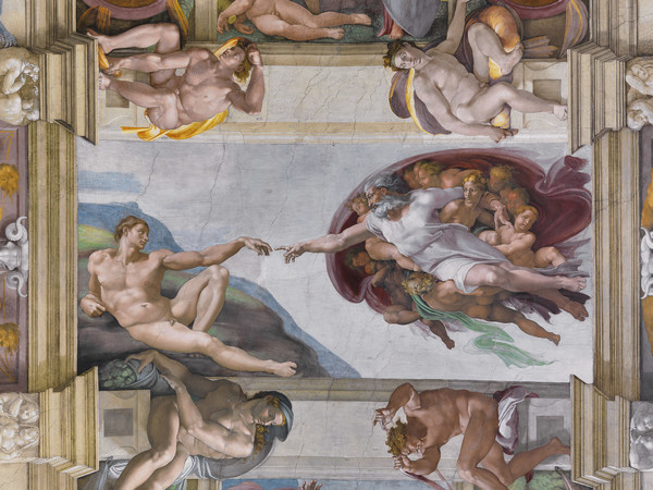 Michelangelo Buonarroti, Cappella Sistina, la Creazione di Adamo. Foto Boutique Creativa Â© Governatorato SCV - Direzione dei Musei