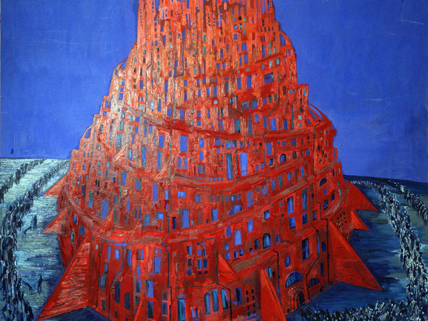 Maxim Kantor, La Torre di Babele, 2008, olio su tela, Collezione privata