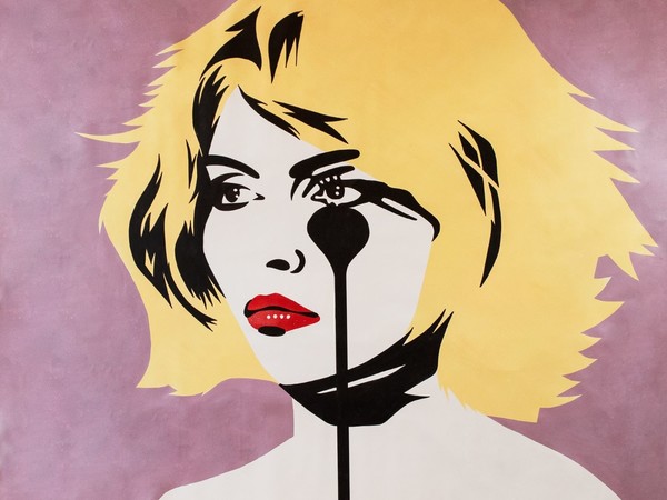 Pure Evil, Heart of Glass – Blondie, 2022. Synthetic polymer paint and ink on canvas, 200x200 cm. Credits Elena Domenichini