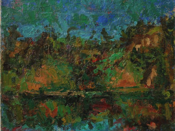 Ennio Morlotti, Adda ad Imbersago, 1960, olio su tela. Collezione privata
