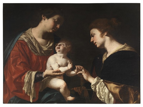 Paolo Finoglio, Matrimonio mistico di Santa Caterina d'Alessandria 1635 circa. Olio su tela, 90 x 119 cm.