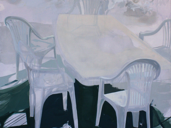 Stefania Mazzola, Briefing, 2017, olio su tela, 220X185 cm.