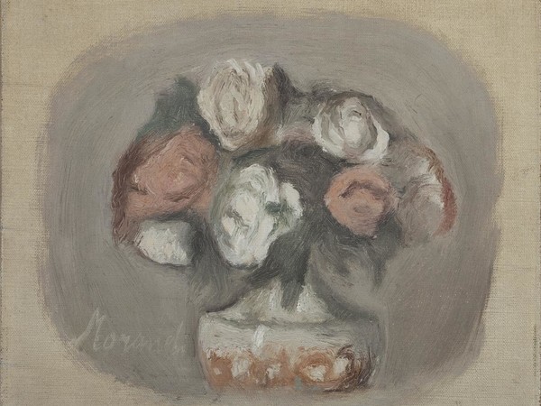 Giorgio Morandi, Fiori, 1956, olio su tela. Collezione Merlini