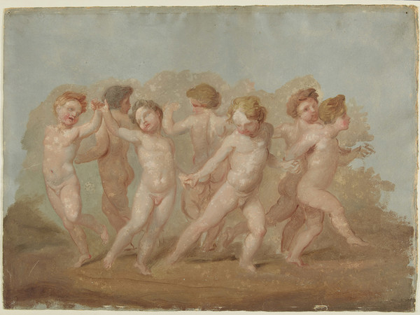 Giuseppe Bossi, Danza di putti, inizio XIX secolo. Tempera e olio su carta. Milano, Castello Sforzesco, Gabinetto dei Disegni