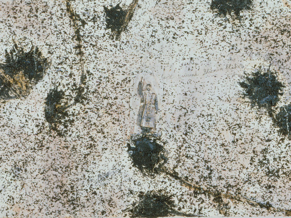 Anselm Kiefer, <em>Brennstabe (Fuel Rods)</em>, 1991, Fotografia su cartone, tubi di piombo, cucchiai di ferro in una cornice di acciaio smaltato, 240 × 100 cm