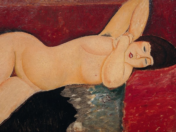 Amedeo Modigliani, Nudo sdraiato con mani intrecciate, 1917, Olio su tela, 100 × 65 cm, Pinacoteca Giovanni e Marella Agnelli