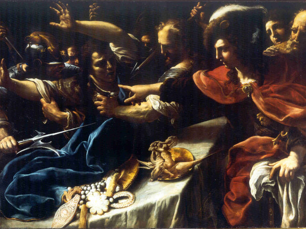 Niccolò Tornioli, Il Banchetto di Assalonne. Fine del 1640, olio su tela, 147.5 x 216.2 cm.