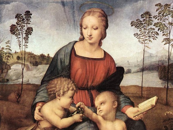 Raffaello Sanzio, Madonna del cardellino, 1506 circa, Olio su tavola, 107 x 77 cm, Firenze, Galleria degli Uffizi