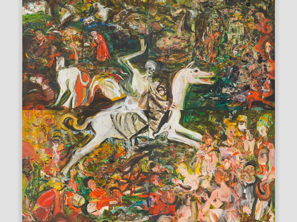 Cecily Brown, The Triumph of Death, 2019. Olio su lino, 535.94 x 535.94 cm. Courtesy the artist and Thomas Dane Gallery I Ph. Genevieve Hanson