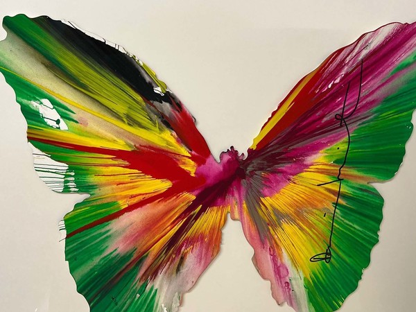 Damien Hirst, Butterfly Spin Painting 2009, acrilico su carta, cm. 53x69