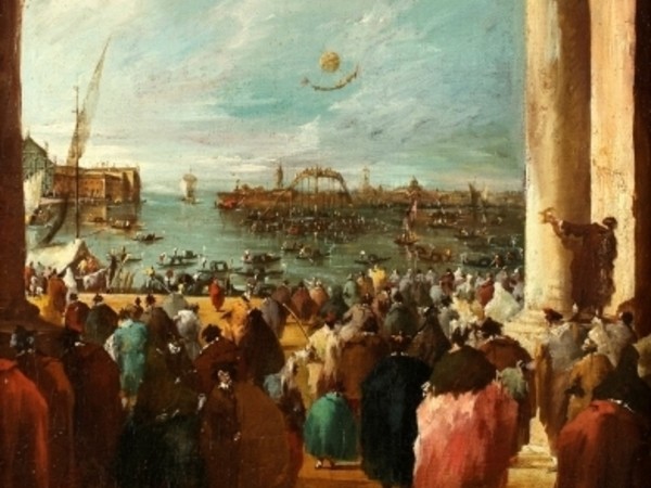 Francesco Zanin, Lanciamento della mongolfiera, Venezia, cm. 134x75,5 (part.)