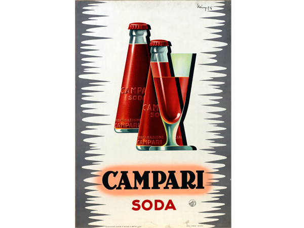 Giovanni Mingozzi, Camparisoda e bicchiere, 1960, Galleria Campari, Sesto San Giovanni (MI)