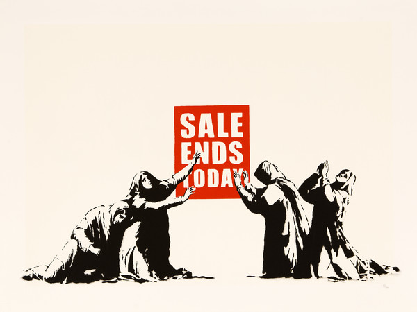 Banksy, Sale ends, 2007, serigrafia su carta, 57x77 cm.