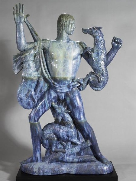 Angelo Biancini, Atteone, 1937/40, terraglia forte smaltata, cm 193x122x41 