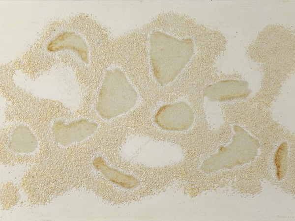 Giulio Turcato, Arcipelago in bianco, 1969, olio e tecnica mista su tela, cm 40x60