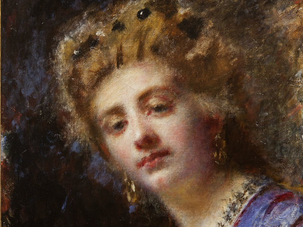 Daniele Ranzoni, Ritratto della signora Rapetti, 1884 circa. Olio su tela, 52 x 44 cm