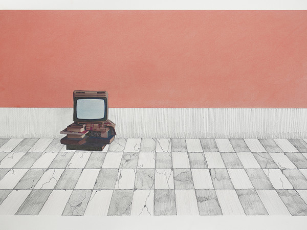 Gian Maria Tosatti, I fondamenti della luce (televisore in stanza rosa), 2015, cm. 61x46. Courtesy Galleria Lia Rumma Milano e Napoli
