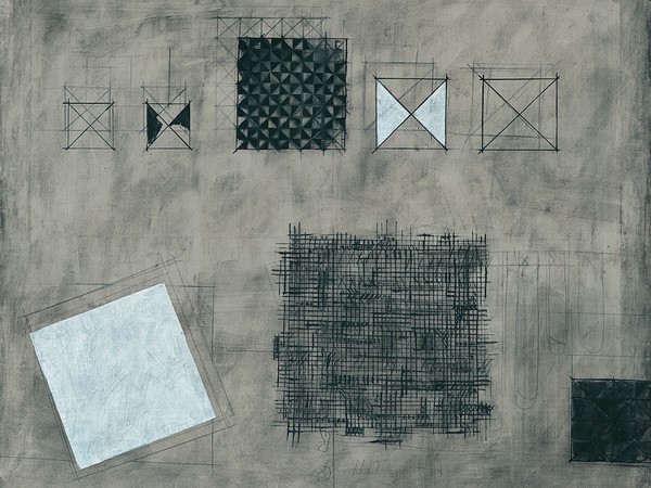 Carlo Ciussi, XXXV, 1965, oil and mixed media on canvas, 170 x 190 cm. Archivio Carlo Ciussi, Udine I Ph. Bruno Bani, Milan