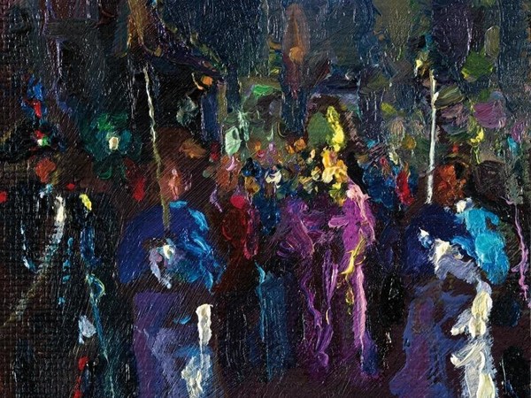 Giorgio Perilli. La Processione teatina del Venerdì Santo (impressione di un ricordo), 2013, olio su cartone, cm. 10,3 x 9,9