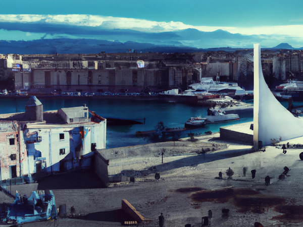 Palermo, la Cala del futuro_ immagine creata da intelligenza artificiale su prompt di Salvo Leo (Tundesign)