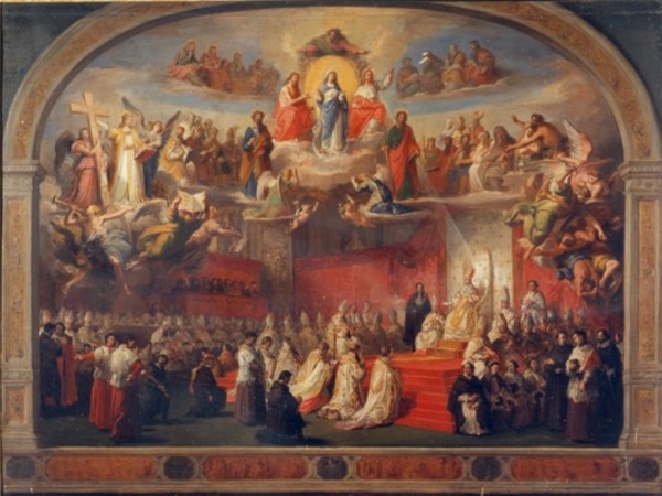 Francesco Podesti, Proclamazione del dogma dell'Immacolata Concezione, olio su tela. Ancona, Pinacoteca Civica