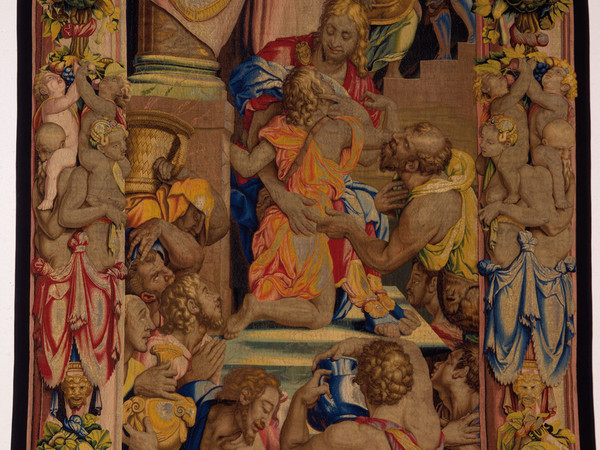 Beniamino ricevuto da Giuseppe, 1550-1553. Disegno e cartone di Agnolo Bronzino. Atelier di Nicolas Karcher. Firenze, Soprintendenza Speciale PSAE e per il Polo Museale
