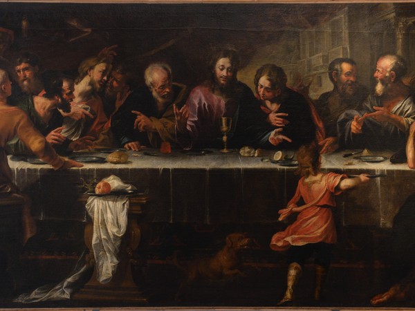 Domenico Piola, Ultima cena, 1649. Museo Diocesano di Arte Sacra, Pieve di Teco. Olio su tela, 221 x 394 cm.