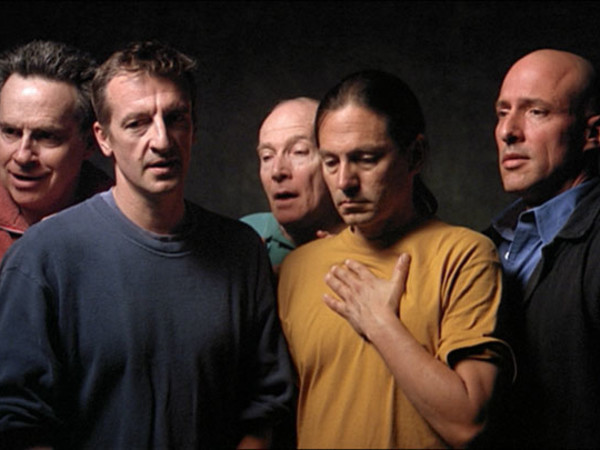 Bill Viola, The Quintet of the Silent, 2000. Color video on flat panel display mounted on wall, 72.4 x 120.7 x 10.2 cm, 16:28 minutes. Performers: Chris Grove, David Hernandez, John Malpede, Dan Gerrity, Tom Fitzpatrick