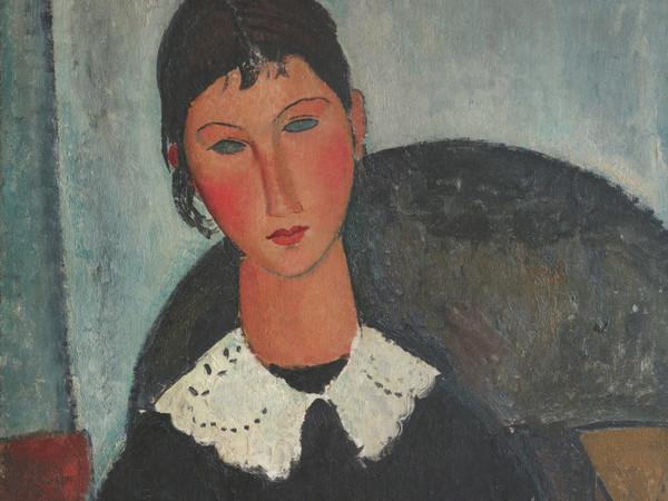 Amedeo Modigliani (Livorno,1884 - Parigi, 1920), Elvire au col blanc (Elvire à la collerette), 1917 o 1918, Olio su tela, 92 x 65 cm, Parigi, Collezione Jonas Netter