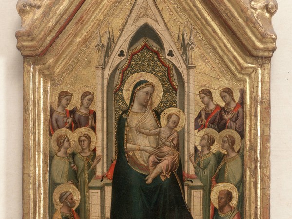 Bernardo Daddi, Madonna col Bambino in trono tra i Santi Pietro e Paolo e angeli, tempera su tavola, Firenze, Galleria degli Uffizi