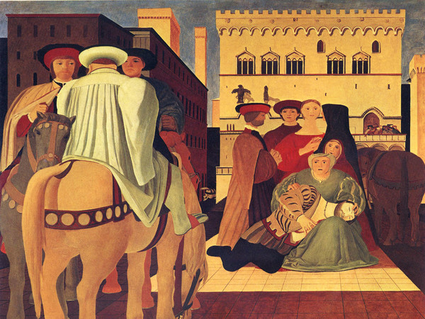 Salvatore Fiume, Congiura dei Baglioni, (1942 – 1952). Olio su tela, cm 170 x 200. Sala Fiume, Palazzo Donini, Perugia