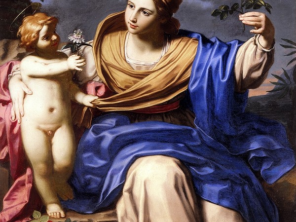 Michele Desubleo, La Madonna della rosa, olio su tela, 149 x 113 cm. Modena, Collezione BPER Banca
