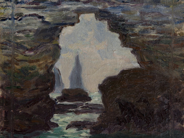 Claude Monet, <em>Étretat</em>, 1885 ca., olio su tela. Dimensioni senza cornice: 24 x 35 cm