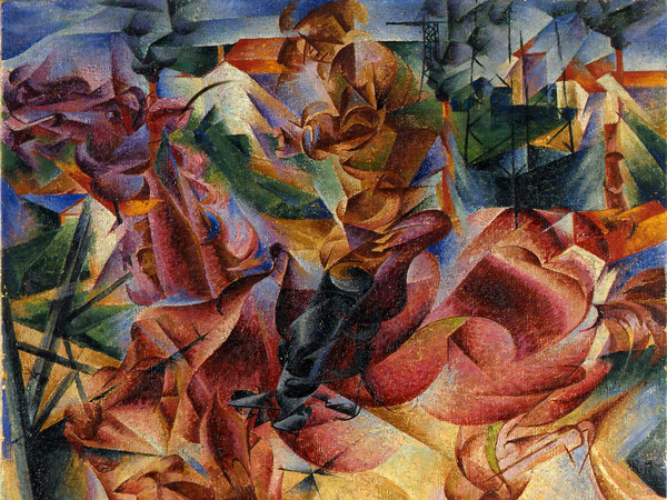 Umberto Boccioni, Elasticità, 1912, Olio su tela, 100 × 100 cm | Courtesy of Museo del Novecento, Milano