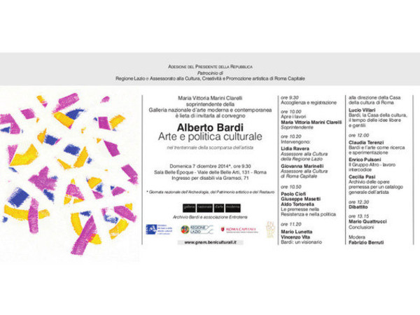 Alberto Bardi. Arte e politica culturale, GNAM - Galleria Nazionale d’Arte Moderna, Roma