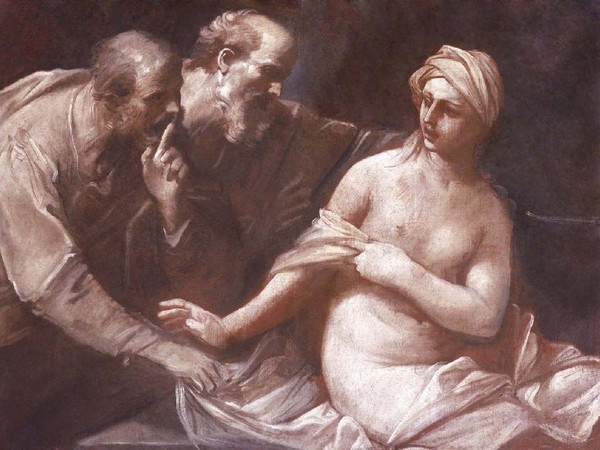 Guido Reni, Susanna e i vecchioni, 1630 circa, olio su tela, cm 104x140, Collezione privata