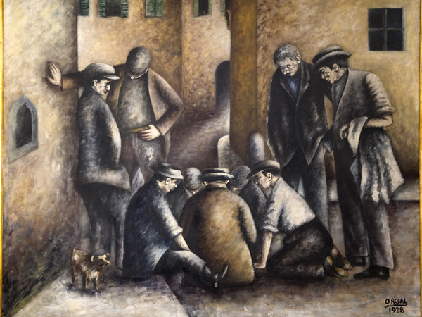 Ottone Rosai, Giocatori di toppa, 1928, Olio su tela, cm. 160x200