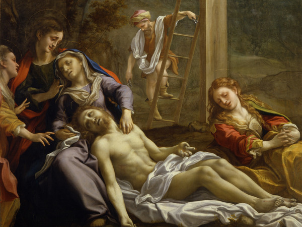 Correggio, Compianto, 1525. Olio su tela, cm. 157x182. Parma, Complesso Monumentale della Pilotta - Galleria Nazionale