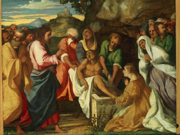 Palma il Vecchio, La resurrezione di Lazzaro. Olio su tavola. Philadelphia Museum of Art: John G. Johnson Collection, 1917