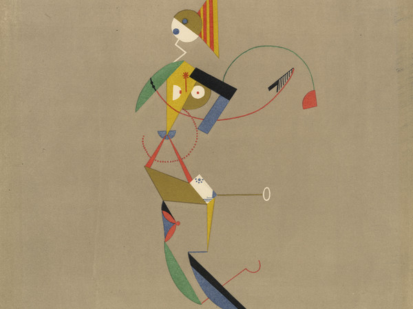 Lothar Schreyer, Figura di donna lussuriosa, 1923. Figura per l'opera teatrale di marionette "Geburt" ("La Nascita"), 1918. Litografia; 39,4x29,8 cm. Collezione di studi teatrali, Università di Colonia