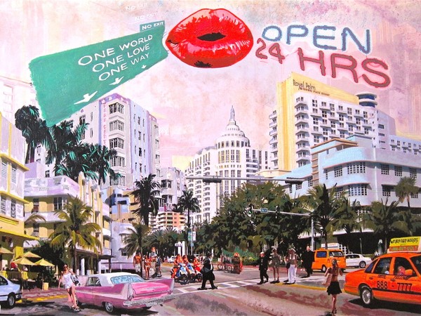 Lyn'S, No Exit Open 24, 2017, mixed-media, 162x114 cm. Cosmopolitan gallery, Miami