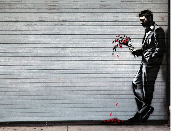 Banksy, Waiting in vain... at the door of the club, New York