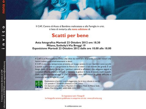 Scatti per Bene 2014, Casa d’aste Sotheby’s - Palazzo Broggi, Milano