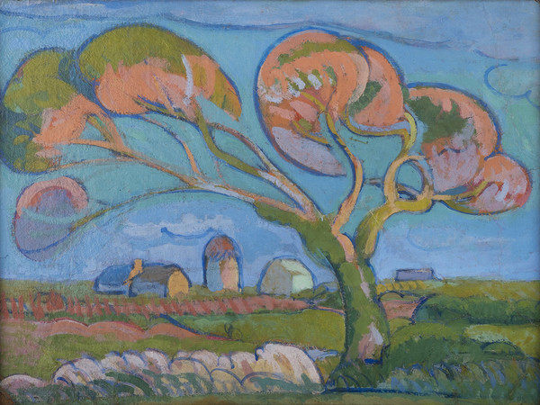 Gino Rossi, Primavera in Bretagna, 1909 circa, olio su cartone applicato su tela, cm 28,5x37,6. Treviso, Museo Civico "Luigi Bailo" 