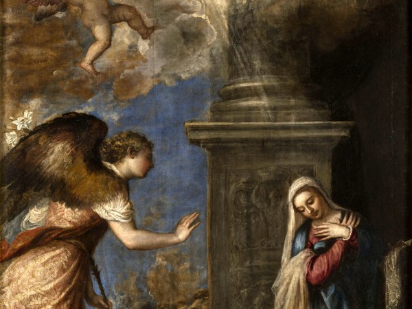 Tiziano, Annunciazione, olio su tela, cm. 281,5x193,5. Museo e Real Bosco di Capodimonte, Napoli