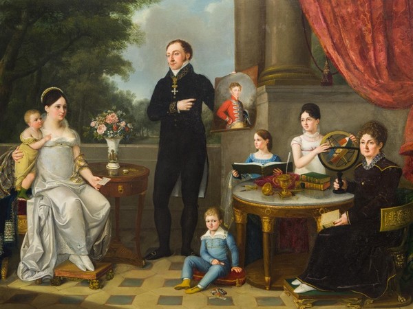  Carlotta Gargalli, Ritratto della famiglia de Bianchi, 1818 circa, olio su tela, 150x200 cm. Collezione privata