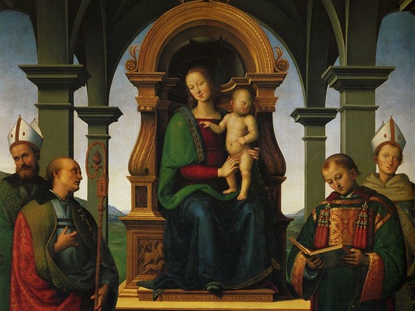 Pietro Perugino, Pala dei Decemviri, 1495-1496, olio su tavola, 193x165 cm. Pinacoteca Vaticana, Roma